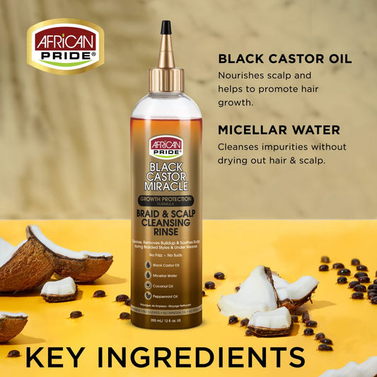 African Pride Black Castor Miracle Braid & Scalp Cleansing Rinse