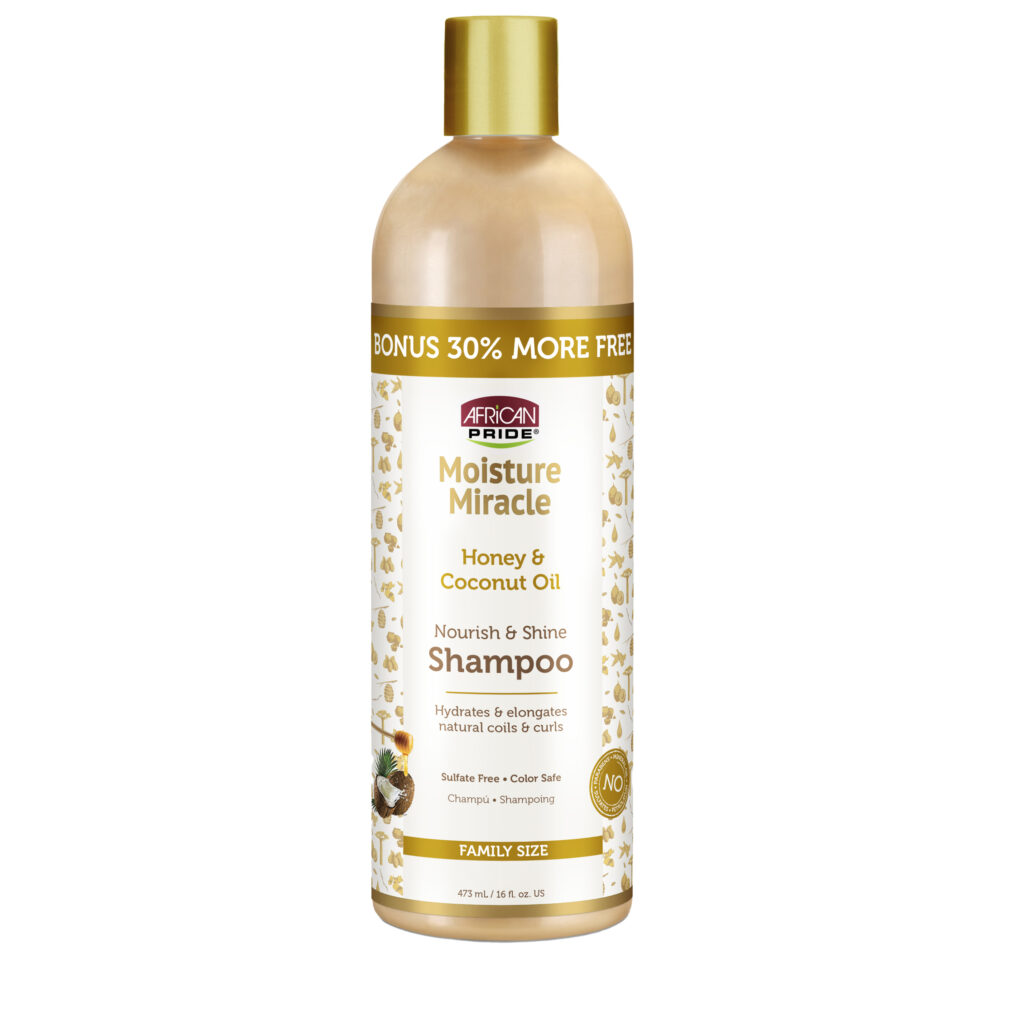 African Pride Moisture Miracle Honey & Coconut Oil Shampoo, 16oz