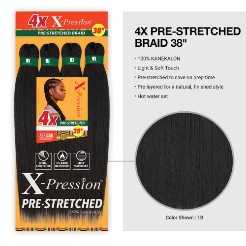 Sensationnel Braids XPRESSION 4X Pre-Stretched Braid 38"