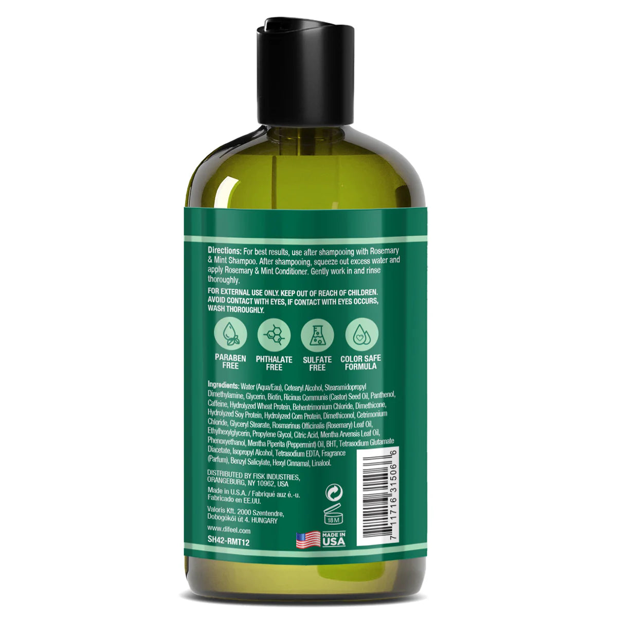 DIFEEL ROSEMARY AND MINT HAIR STRENGTHENING CONDITIONER WITH BIOTIN 12 OZ.